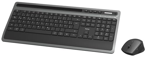 Hama Tastatur Maus Set kabellos (Multi Device Tastatur, Tastatur kabellos, Maus kabellos, Bluetooth Tastatur mit Maus, Tastatur Bluetooth, Funktastatur, Funkmaus, Maus Bluetooth) schwarz/anthrazit von Hama