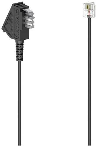 Hama Telefon (analog) Anschlusskabel [1x TAE-N-Stecker - 1x RJ11-Stecker 6p2c] 6m Schwarz von Hama