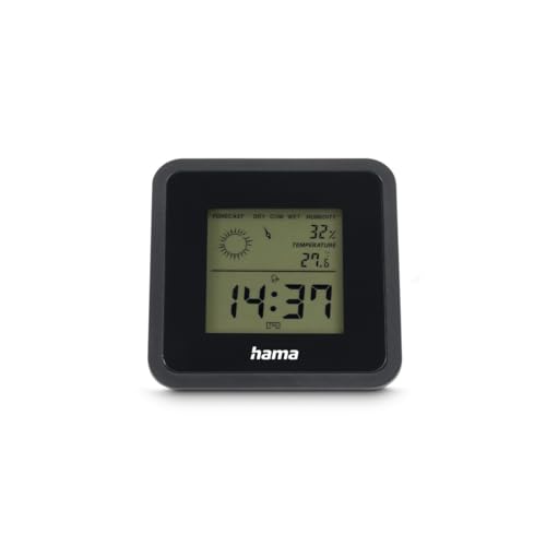 Hama Thermometer Hygrometer, digital (für Innen, Anzeige von Uhrzeit, Temperatur, Luftfeuchtigkeit, Raumklima und Wettervorhersage, mit Weckfunktion, Schlummerfunktion, zum Aufstellen) schwarz Hama Thermometer Hygrometer, digital (für Innen, Anzeige von Uhrzeit, Temperatur, Luftfeuchtigkeit, Raumklima und Wettervorhersage, mit Weckfunktion, Schlummerfunktion, zum Aufstellen) schwarz von Hama