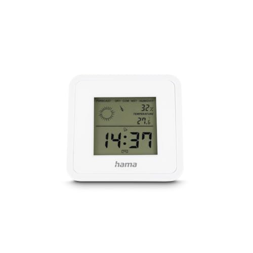 Hama Thermometer Hygrometer, digital (für Innen, Anzeige von Uhrzeit, Temperatur, Luftfeuchtigkeit, Raumklima und Wettervorhersage, mit Weckfunktion, Schlummerfunktion, zum Aufstellen) weiß Hama Thermometer Hygrometer, digital (für Innen, Anzeige von Uhrzeit, Temperatur, Luftfeuchtigkeit, Raumklima und Wettervorhersage, mit Weckfunktion, Schlummerfunktion, zum Aufstellen) weiß von Hama