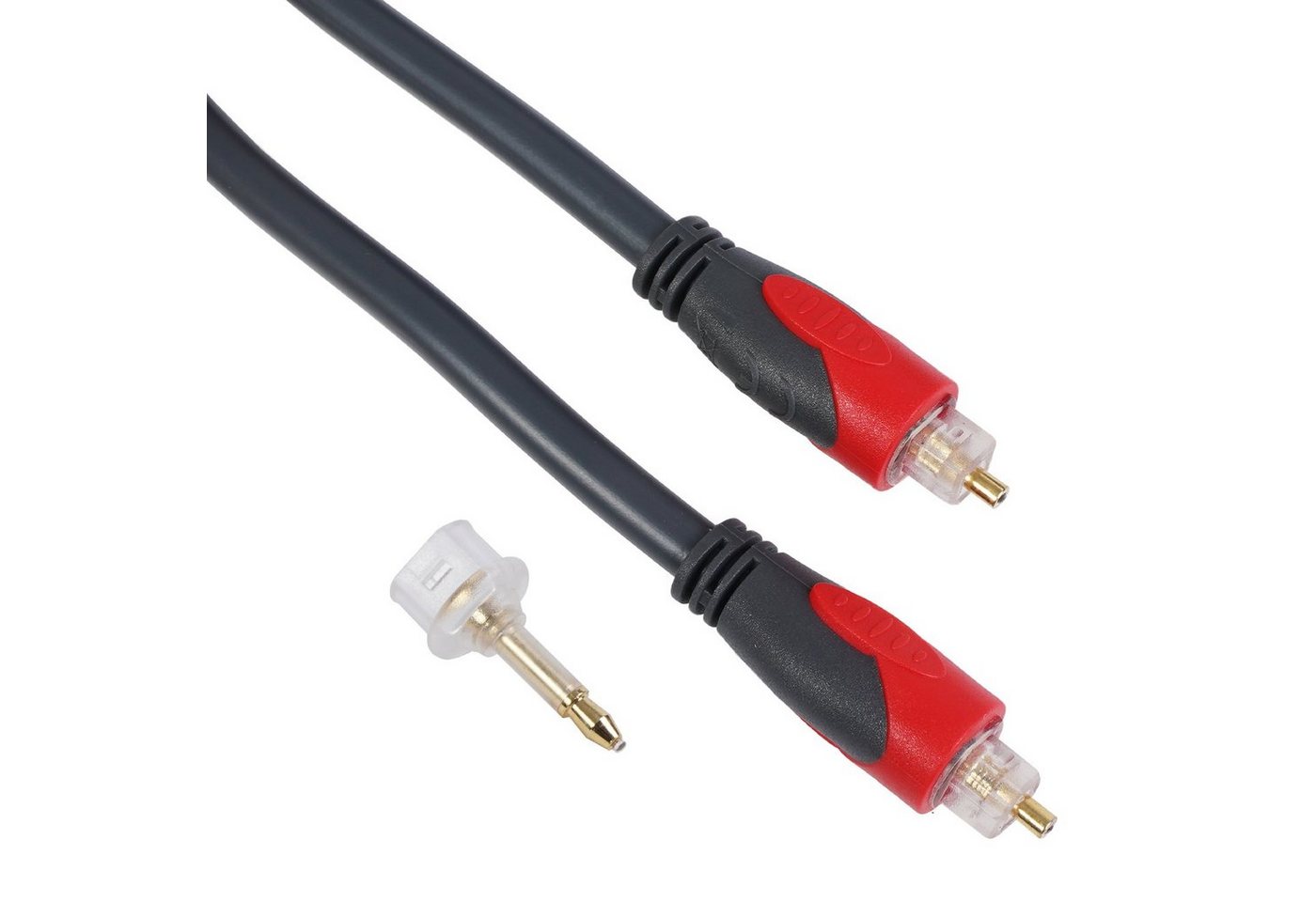 Hama Toslink-Kabel ODT-Stecker optisches Kabel 3m Audio-Kabel, (300 cm), Mit Adapter 3,5mm Opti-Stecker, LWL Lichtleiter-Kabel mit ODT-Stecker von Hama