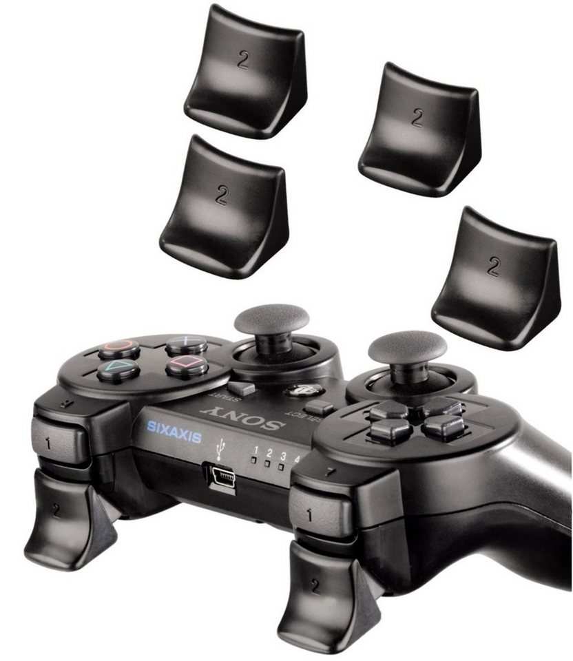 Hama Trigger Aufsätze Pack Knöpfe Tasten L2 + R2 Controller (Für Sony PS3 Wireless Controller, Einfach aufzustecken, abnehmbar) von Hama