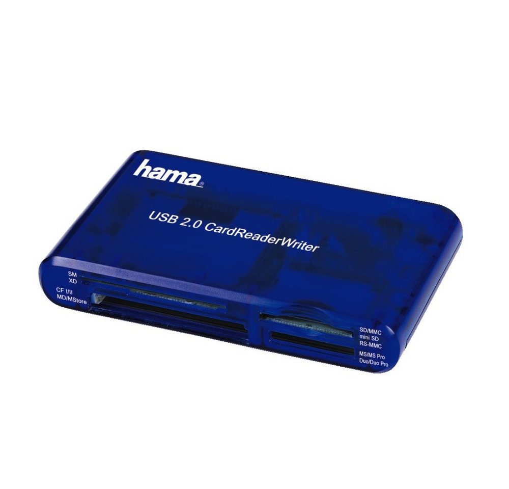 Hama USB-2.0-Multikartenleser 35in1", SD/CF/MS/xD/SM, Blau (00055348) Speicherkarte" von Hama