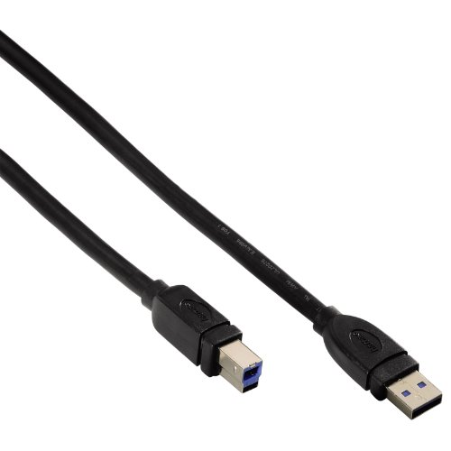 Hama USB-3.0-Kabel (USB-A-Stecker auf USB-B-Stecker, geschirmt, 5 m) schwarz von Hama