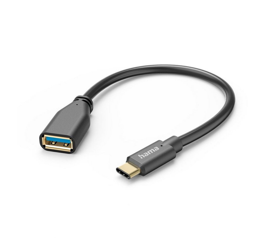 Hama USB Adapterkabel, OTG, USB C Stecker, USB A Buchse, 15 cm, Schwarz USB-Kabel, USB-C, USB Typ A (15 cm) von Hama
