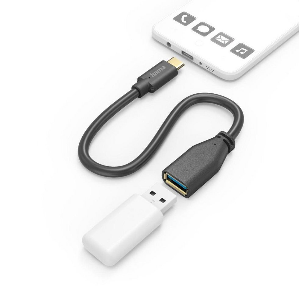 Hama USB-Adapterkabel, OTG, USB-C-Stecker - USB-A-Buchse, 15 cm, Schwarz Adapter Hama USB-Adapterkabel, OTG, USB-C-Stecker - USB-A-Buchse, 15 cm, Schwarz Adapter von Hama