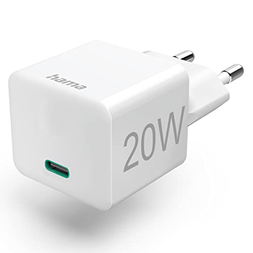 Hama USB-C-Adapter für iPhone 20W Ladegerät (Schnellladegerät für iPhone 14, 13, 12, 11, 10, X, 9, 8, Universal Ladestecker USB-C f. Apple iPhone, USB-Netzteil Handy-Ladegerät Schnellladen PD QC) weiß Hama USB-C-Adapter für iPhone 20W Ladegerät (Schnellladegerät für iPhone 14, 13, 12, 11, 10, X, 9, 8, Universal Ladestecker USB-C f. Apple iPhone, USB-Netzteil Handy-Ladegerät Schnellladen PD QC) weiß von Hama