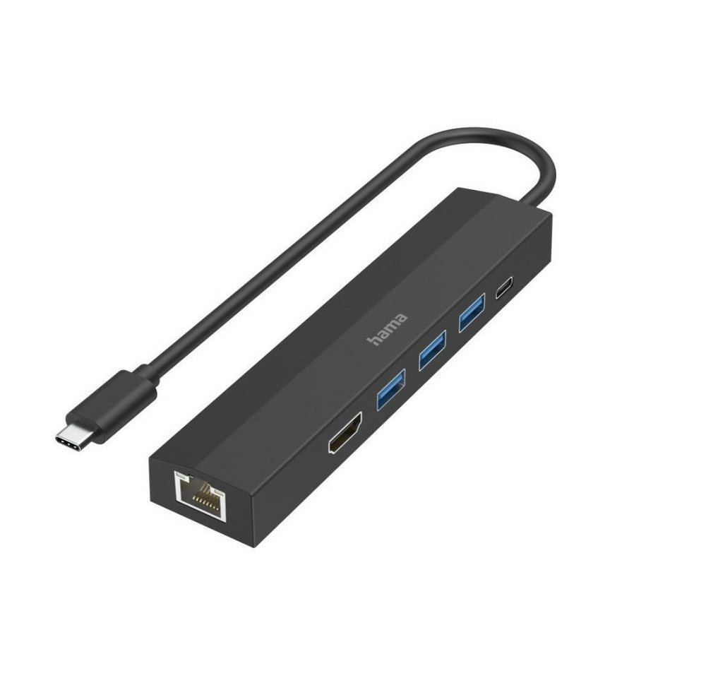 Hama USB-C-Hub, Multiport, 6 Ports, 3x USB-A, USB-C, HDMI™, LAN/Ethernet Adapter von Hama