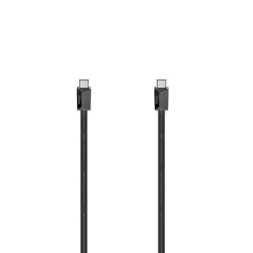 Hama USB C Kabel 0,75 m (Ladekabel USB C auf USB C, USB Typ C Kabel Datenübertragung 480 Mbit/s, Datenkabel für PC, Laptop, Tablet, Handy, Game Controller etc., schlankes Steckergehäuse) schwarz von Hama