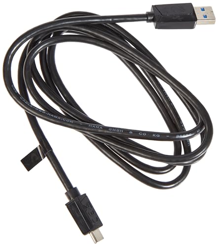 Hama USB-C Kabel 1,50 m - Ladekabel A auf C, Typ C Datenübertragung 5 Gbit/s, Datenkabel 3.2 für PC, Laptop, Tablet, Handy, Game Controller - Schlankes Steckergehäuse, Schwarz von Hama