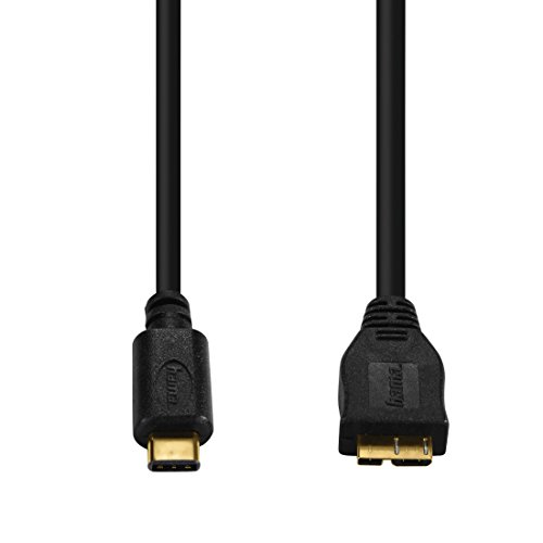 Hama USB-C-Kabel auf Micro USB 3.0, 0,75m (USB Typ-C-Stecker auf Micro-USB-3.0-Stecker, USB 3.1 Gen 1, Super-Speed-Datenübertragung, für Hubs/Kartenleser/externe Festplatte) Datenkabel/Ladekabel von Hama