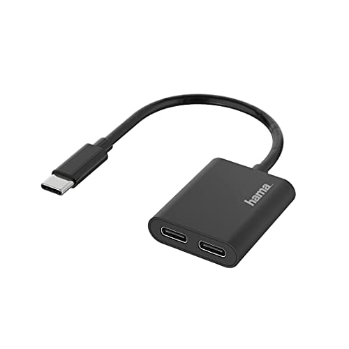 Hama USB C Splitter - 2in1 Audio Ladeadapter Mit 2x C Buchsen (Daten und Power) für Tablet, Smartphone, Kopfhörer, Lautsprecher Hama USB C Splitter - 2in1 Audio Ladeadapter Mit 2x C Buchsen (Daten und Power) für Tablet, Smartphone, Kopfhörer, Lautsprecher von Hama