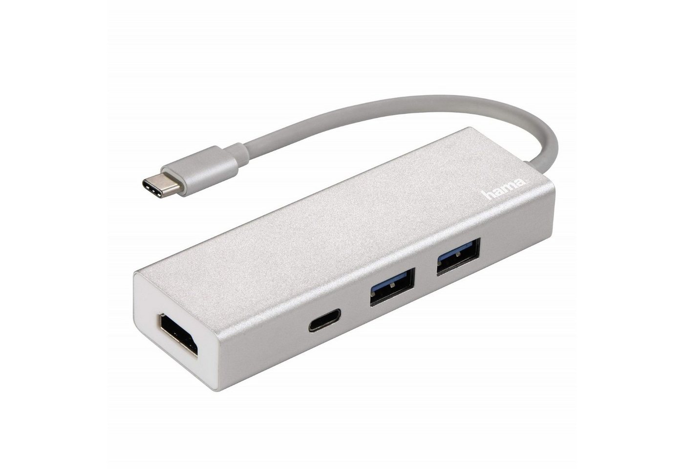 Hama USB-C USB-Hub 1:3 + HDMI auf USB Adapter USB-Kabel, SuperSpeed USB Type-C 3.1, HDMI-Ausgang für TV oder Monitor, Verteiler von Hama