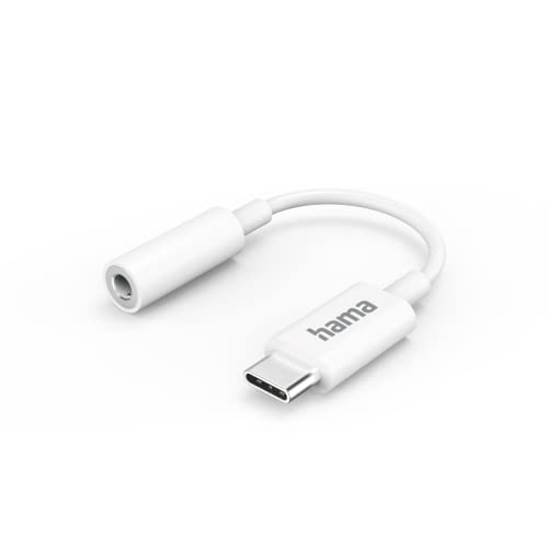 Hama USB C auf 3,5 mm Klinke Kopfhörer Adapter (Audioadapter, AUX Adapter, USB-C auf Kopfhörerbuchse, Jack, Klinkenbuchse, für Samsung, Huawei, iPad) weiß von Hama