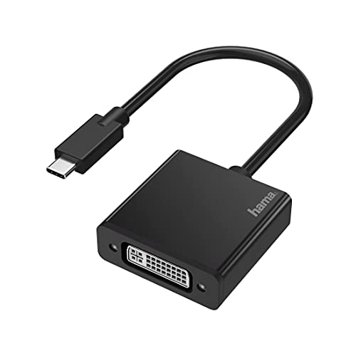 Hama USB C auf DVI Adapter (Monitoradapter 4K Ultra HD, Adapterkabel USB C Stecker – DVI Kupplung, Video Adapter für PC, Notebook, MacBook, Tablet, kompatibel mit Thunderbolt 3, 4) von Hama