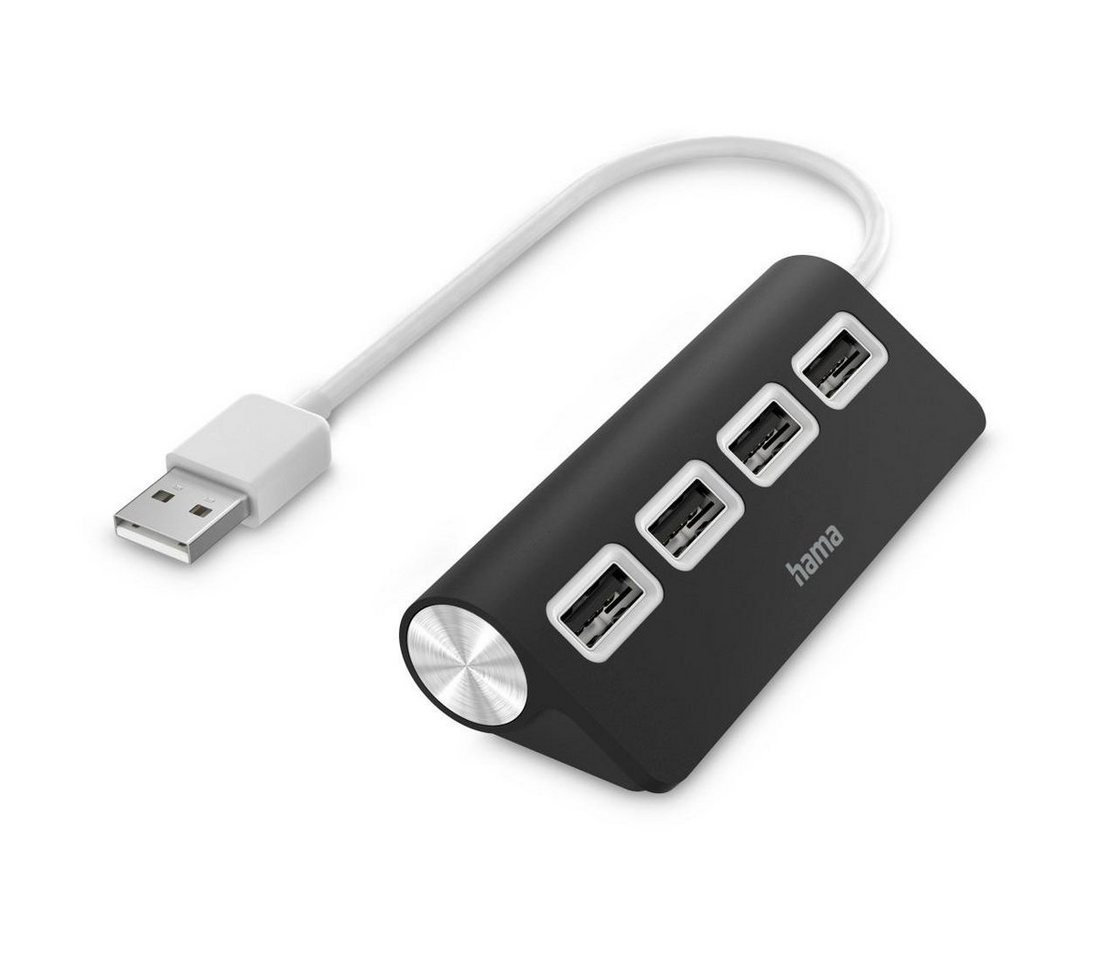 Hama USB-Hub mit 4 USB-A Ports, USB-A Stecker, 480 Mbit/s, 15 cm Kabellänge USB-Adapter USB Typ A, 15 cm, Verbinden von PC, Notebook, Tablet mit USB-Stick, Tastatur, Drucker von Hama