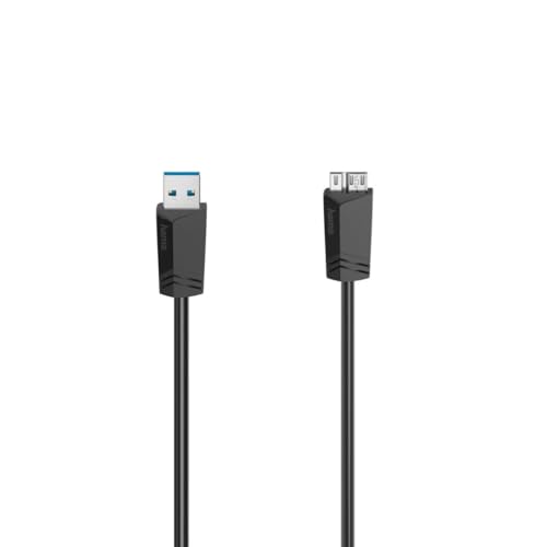 Hama USB 3.2 Gen1 (USB 3.0) USB-A-Stecker, USB-Micro-B 3.0 Stecker, 1,50 m, Schwarz von Hama
