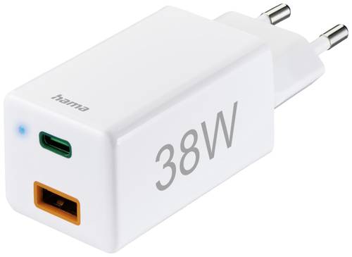 Hama USB-Ladegerät 38W Innenbereich, Steckdose Anzahl Ausgänge: 2 x USB-A, USB-C® von Hama