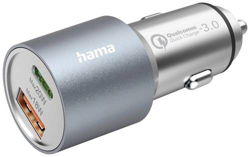Hama USB-Ladegerät 38W KFZ, LKW Ausgangsstrom (max.) 3000mA Anzahl Ausgänge: 2 x USB-A, USB-C® von Hama