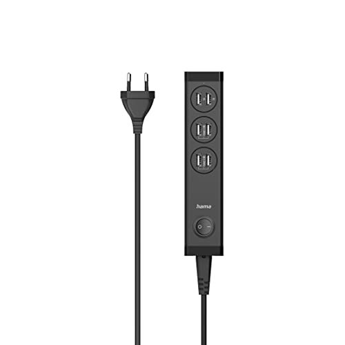 Hama USB Ladegerät 6 Port 34W (Ladestation mehrere Geräte, 6fach USB A, Mehrfach USB Steckdose, Netzteil, für Smartphone, Handy und Tablet, Multi Ladestation) schwarz von Hama