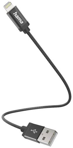 Hama USB-Ladekabel USB 2.0 Apple Lightning Stecker, USB-A Stecker 0.20m Schwarz 00201578 von Hama