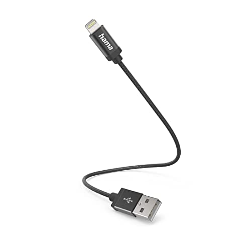Hama iPhone USB-A Lightning Kabel (USB-A 2.0 Stecker auf Lightning Ladekabel, Datenkabel, 0,2 m, MFI zertifiziert, 480 MBit/s, iPad/iPhone 13/12/11/XS/XR/X/8/7/7+/6s/6/5/SE2020) Schwarz Hama iPhone USB-A Lightning Kabel (USB-A 2.0 Stecker auf Lightning Ladekabel, Datenkabel, 0,2 m, MFI zertifiziert, 480 MBit/s, iPad/iPhone 13/12/11/XS/XR/X/8/7/7+/6s/6/5/SE2020) Schwarz von Hama