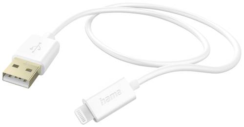 Hama USB-Ladekabel USB 2.0 Apple Lightning Stecker, USB-A Stecker 1.50m Weiß 00201581 von Hama