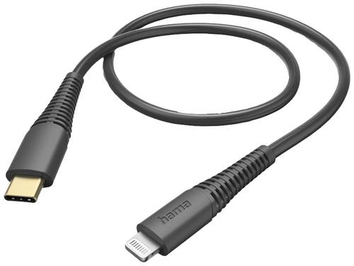 Hama USB-Ladekabel USB 2.0 Apple Lightning Stecker, USB-C® Stecker 1.50m Schwarz 00201602 von Hama