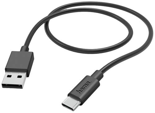 Hama USB-Ladekabel USB 2.0 USB-A Stecker, USB-C® Stecker 1.00m Schwarz 00201594 von Hama
