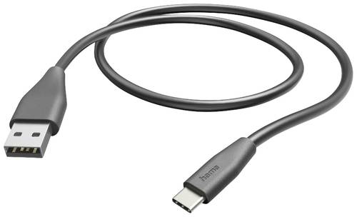 Hama USB-Ladekabel USB 2.0 USB-A Stecker, USB-C® Stecker 1.50m Schwarz 00201595 von Hama