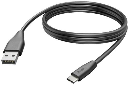 Hama USB-Ladekabel USB 2.0 USB-A Stecker, USB-C® Stecker 3.00m Schwarz 00201597 von Hama