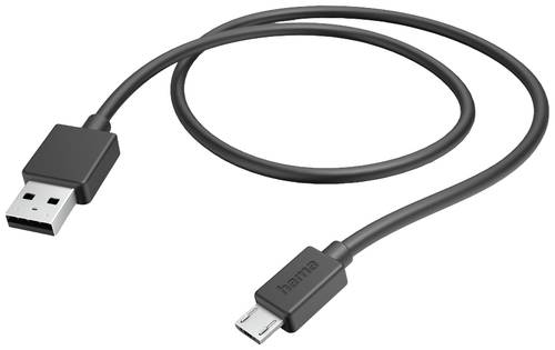 Hama USB-Ladekabel USB 2.0 USB-A Stecker, USB-Micro-B Stecker 1.00m Schwarz 00201584 von Hama