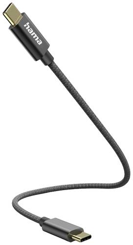 Hama USB-Ladekabel USB 2.0 USB-C® Stecker, USB-C® Stecker 0.20m Schwarz 00201604 von Hama
