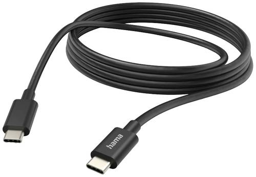 Hama USB-Ladekabel USB 2.0 USB-C® Stecker, USB-C® Stecker 3.00m Schwarz 00201593 von Hama