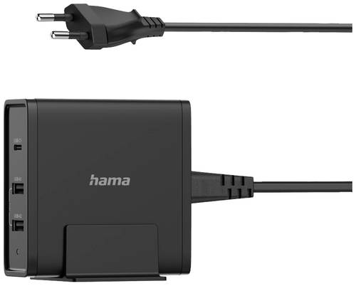 Hama USB-Ladestation 65W Innenbereich Ausgangsstrom (max.) 3000mA Anzahl Ausgänge: 3 x USB-A, USB-C® von Hama
