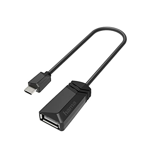 Hama USB OTG Adapter, Micro USB Stecker – USB A Buchse (Adapter zum Anschluss von Micro USB Geräten wie Tablet an z.B. Drucker, Micro USB OTG Adapter mit High-Speed-Übertragung 480 Mbit/s, USB 2.0) von Hama