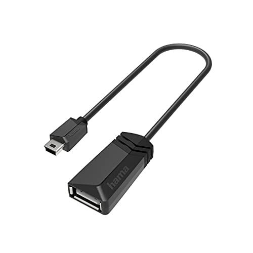 Hama USB OTG Adapter, Mini USB Stecker USB A Buchse (Adapter zum Anschluss von Mini USB Geräten wie Tablet an z.B. Drucker, Mini-USB auf USB-Adapter mit Datenübertragung 480 Mbit/s, USB 2.0) von Hama