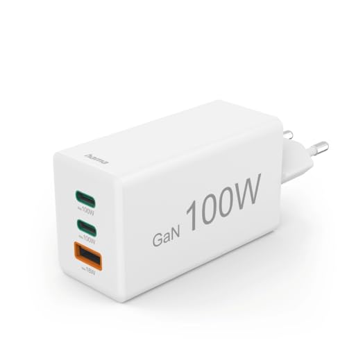 Hama USB-Schnellladegerät (USB Ladestecker mehrfach, GaN Charger für Handy, USB C Ladegerät 100 W, Universal Ladegerät USB-A, Quick Charge 3.0 Ladegerät, Schnelllader Power Delivery, Laptop Netzteil) Hama USB-Schnellladegerät (USB Ladestecker mehrfach, GaN Charger für Handy, USB C Ladegerät 100 W, Universal Ladegerät USB-A, Quick Charge 3.0 Ladegerät, Schnelllader Power Delivery, Laptop Netzteil) von Hama