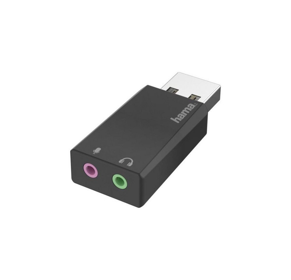 Hama USB-Soundkarte, USB-Stecker - 2x 3,5-mm-Klinke-Buchse, Stereo Adapter Hama USB-Soundkarte, USB-Stecker - 2x 3,5-mm-Klinke-Buchse, Stereo Adapter von Hama