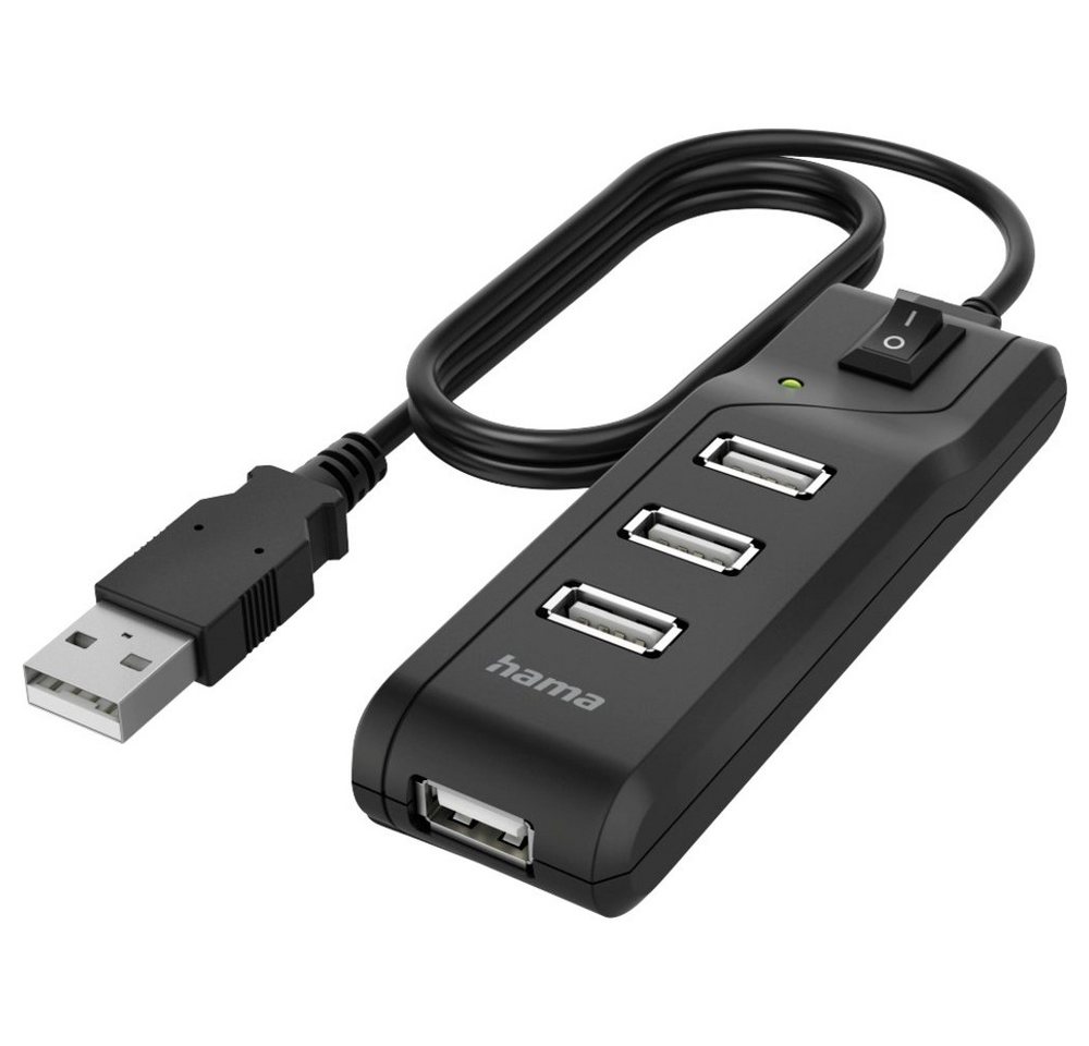 Hama USB-Verteiler Hama 4 Port USB 2.0-Hub Schwarz von Hama