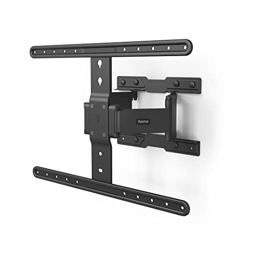 Hama Ultra-Slim TV Wandhalterung für 37"–90" (ultraflache TV-Halterung schwenkbar, neigbar, TV-Arm ausziehbar 27cm, Fernseh-Halter super-slim 2,3cm; bis VESA 600x400 u. 50kg, m. Fischer-Dübel) schwarz von Hama