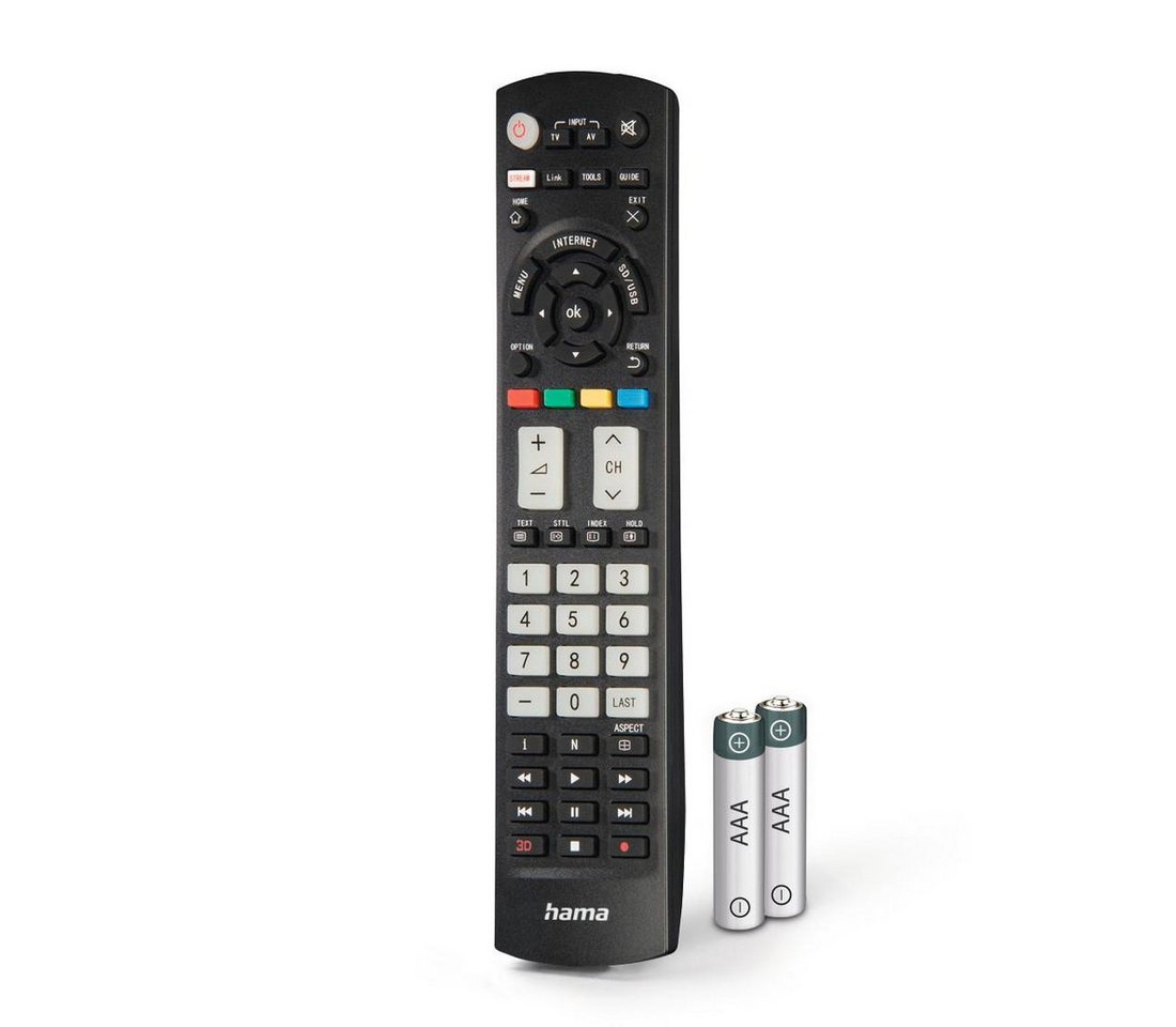 Hama Universal Ersatzfernbedienung für Panasonic TV, lernfähig Universal-Fernbedienung (1-in-1) von Hama