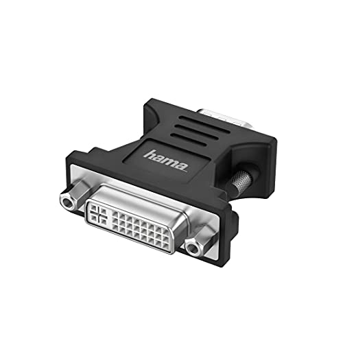 Hama VGA auf DVI Adapter Full HD 1080p (VGA Stecker, DVI Buchse 24+5, Adapter zum Anschluss von PC, Laptop, Computer mit VGA an Monitor, TV oder Beamer mit DVI oder umgekehrt, Konverter) von Hama