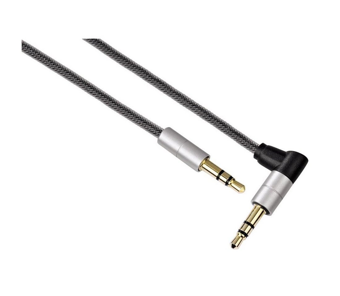 Hama Verbindungskabel AluLine", 3,5-mm-Klinke, Stecker-Stecker 90°, 0,75m Audio-Kabel, 3,5-mm-Klinke, (75 cm)" von Hama