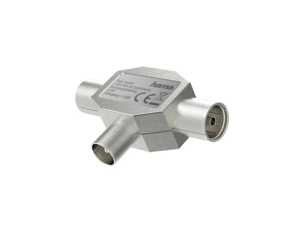 Hama Verteiler Antennenverteiler, Koax Stecker, 2 Koax Kupplungen, Metall Hama Verteiler Antennenverteiler, Koax Stecker, 2 Koax Kupplungen, Metall von Hama