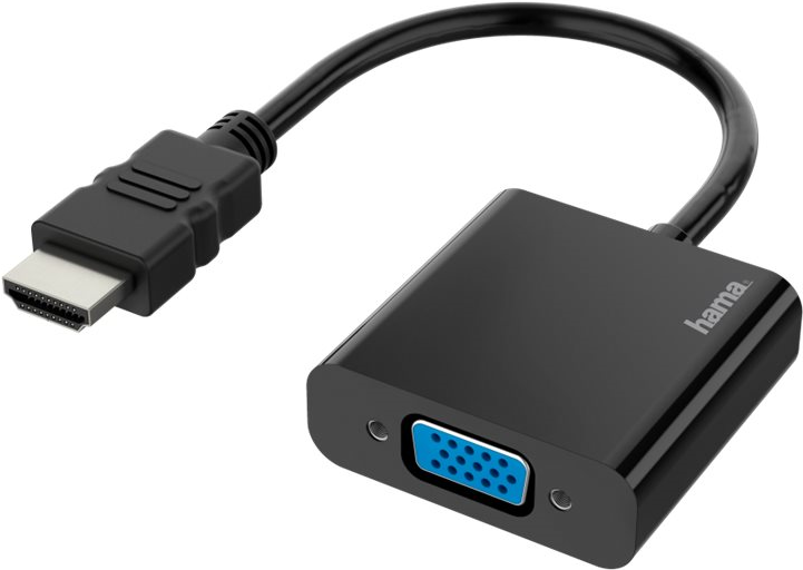 Hama - Video- / Audio-Adapter - HDMI / VGA / Audio - HDMI (S) bis HD-15 (VGA), Stereo Mini-Klinkenstecker (W) - 15 cm - Schwarz - 1080p-Unterstützung von Hama