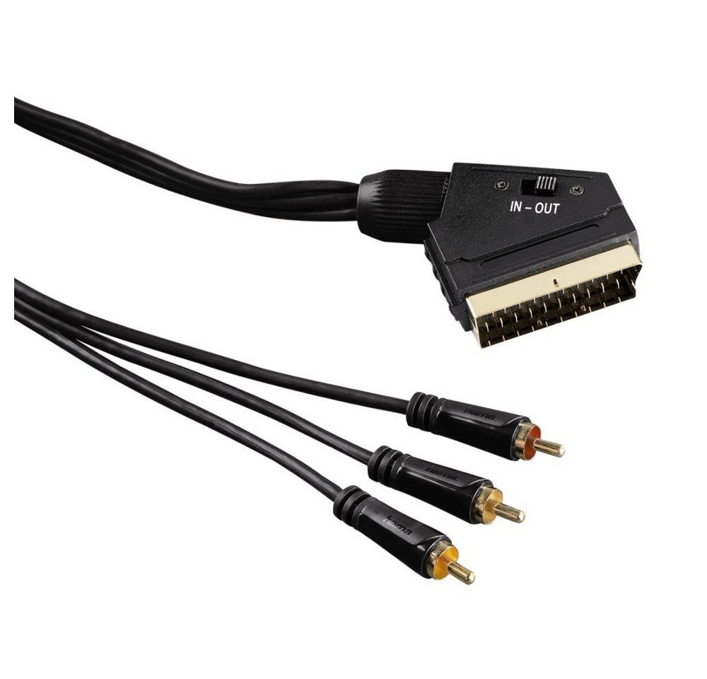 Hama Video-Kabel Scart-Stecker 1,5m schwarz (122163) Audio- & Video-Kabel von Hama