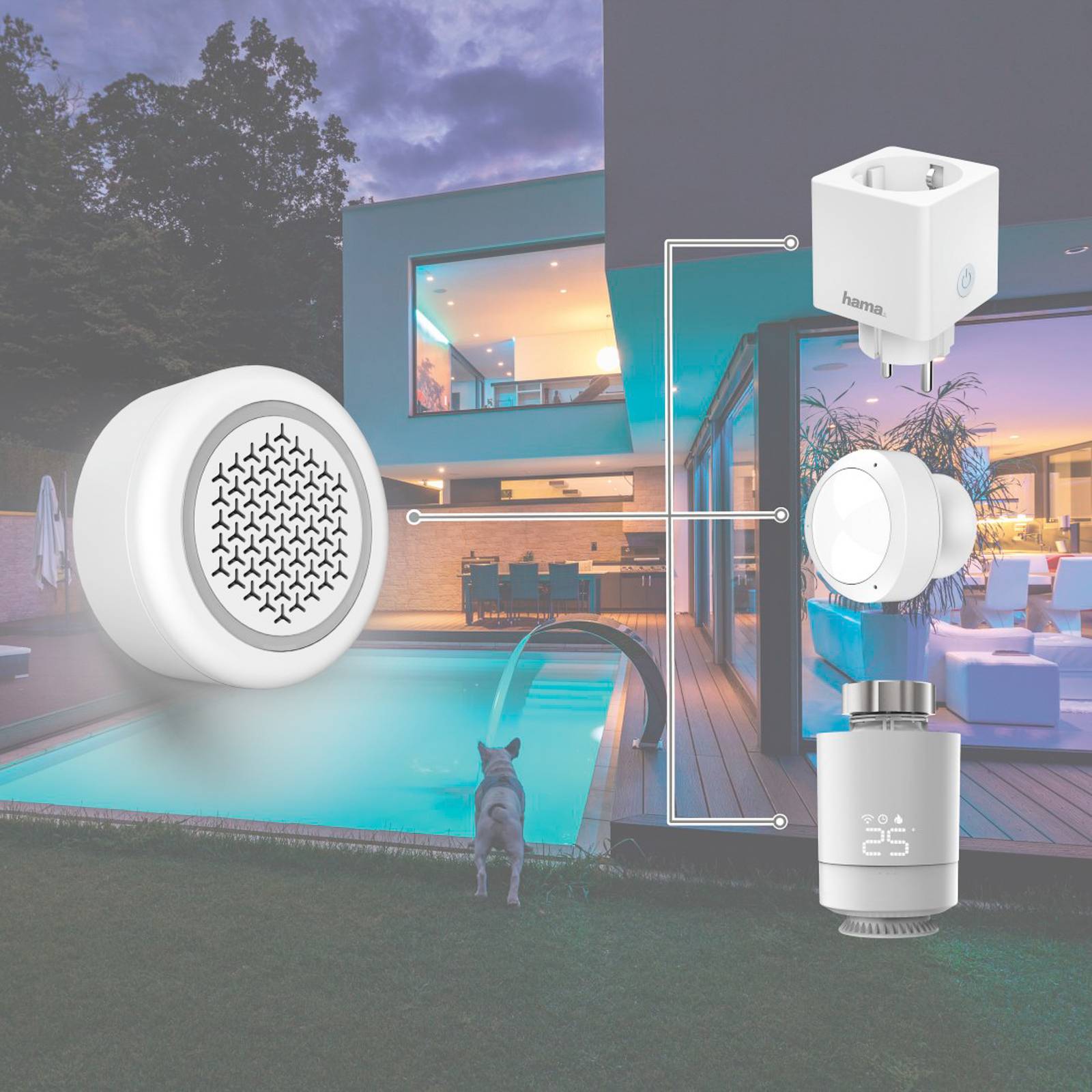 Hama WLAN-Sirene mit Temperatur-/Raumluftsensor Hama WLAN-Sirene mit Temperatur-/Raumluftsensor von Hama