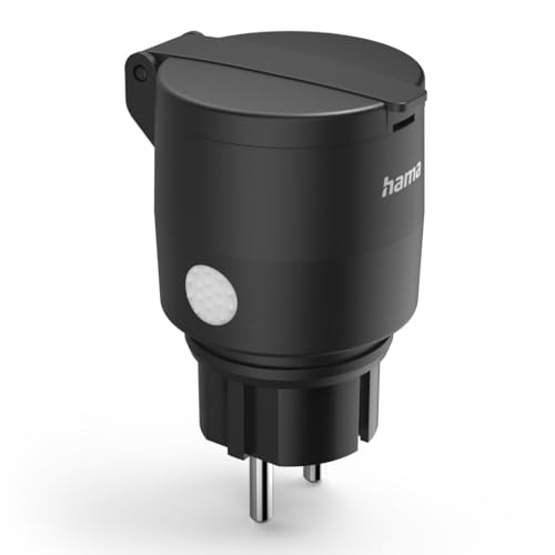 Hama WLAN Steckdose Outdoor (Steckdose WLAN gesteuert, smarte Steckdose appgesteuert oder per Sprachbefehl, Steckdose außen für z.B. Beleuchtung, Smart Home Steckdose energiesparend, Zeitschaltuhr) von Hama