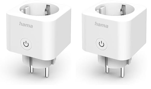 Hama WLAN Steckdose (Smart Steckdose mit Matter Smart Home, universal, WLAN gesteuerte Steckdose mit App und Sprachsteuerung, mit Strommessung, Smart Home Steckdose als Zeitschaltuhr, 3680W) von Hama